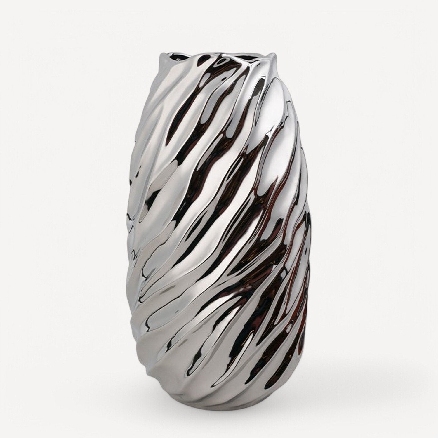 Gümüş Burgu Porselen Vazo