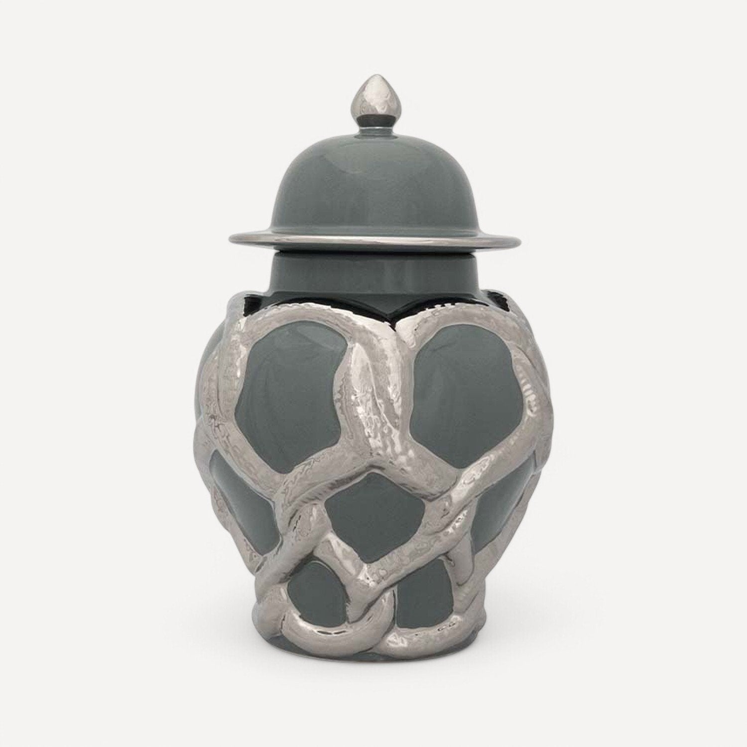 Silver Kabartmalı Gri Küp Büyük