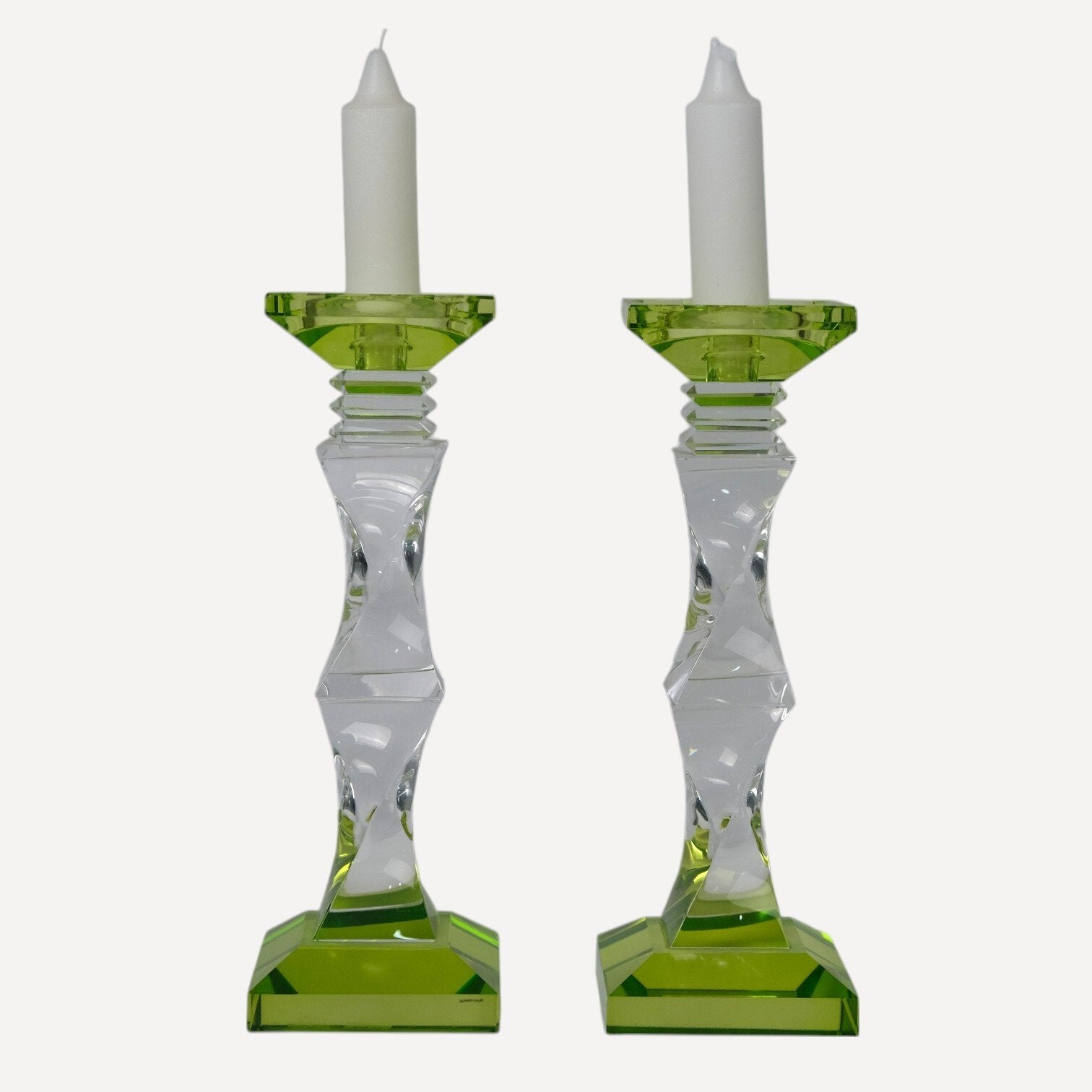 Zümrüt Işıltısı Kristal Şamdan Seti