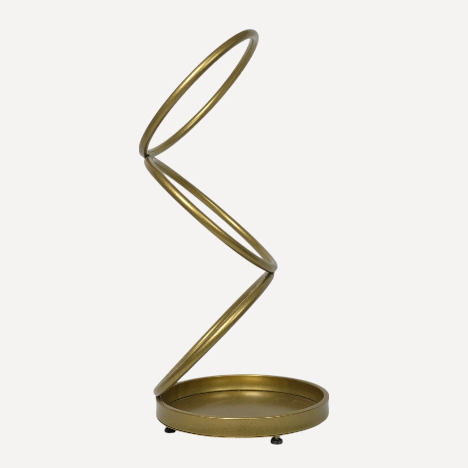 Spiral Formlu Altın Metal Şemsiyelik