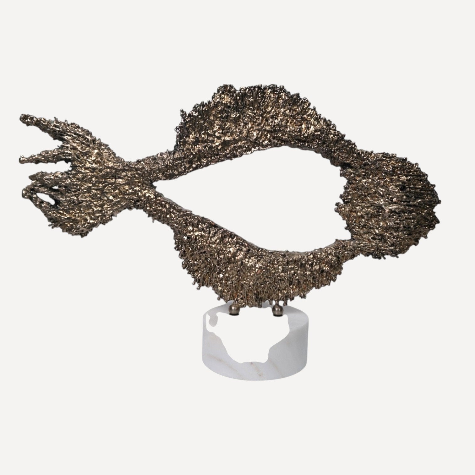 Soyut Bronz Form Balık Heykeli