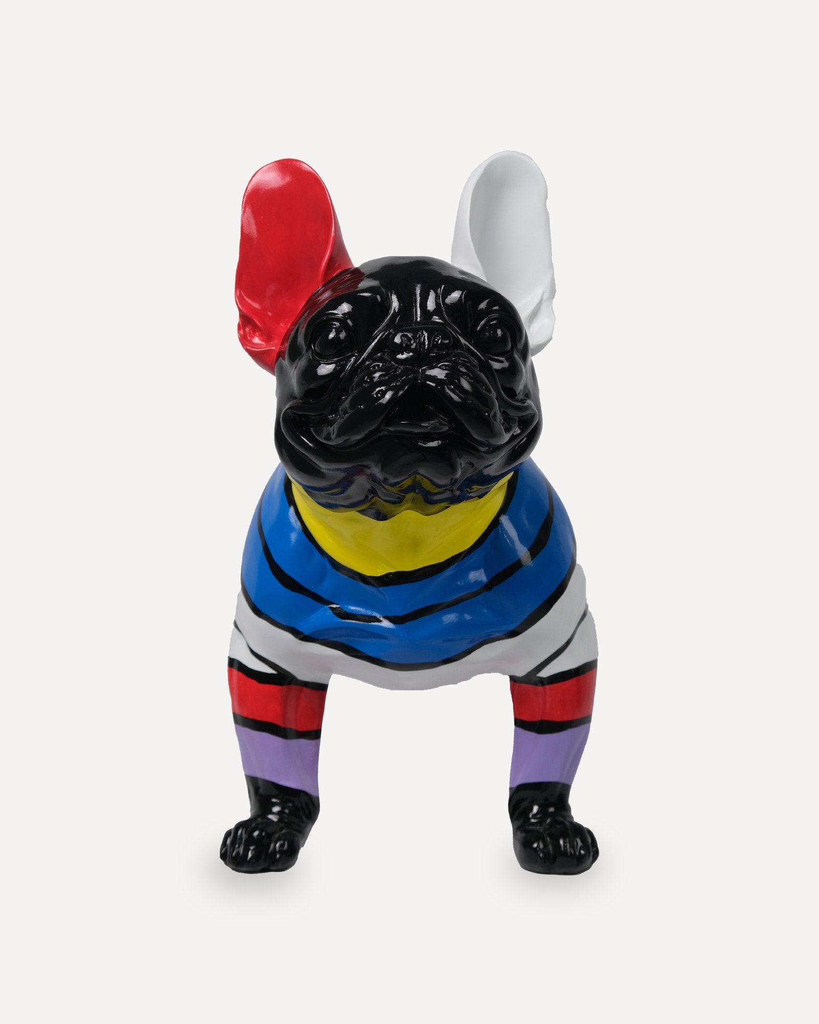 ColorPup Çizgili Bulldog Dekoratif Biblo 39cm