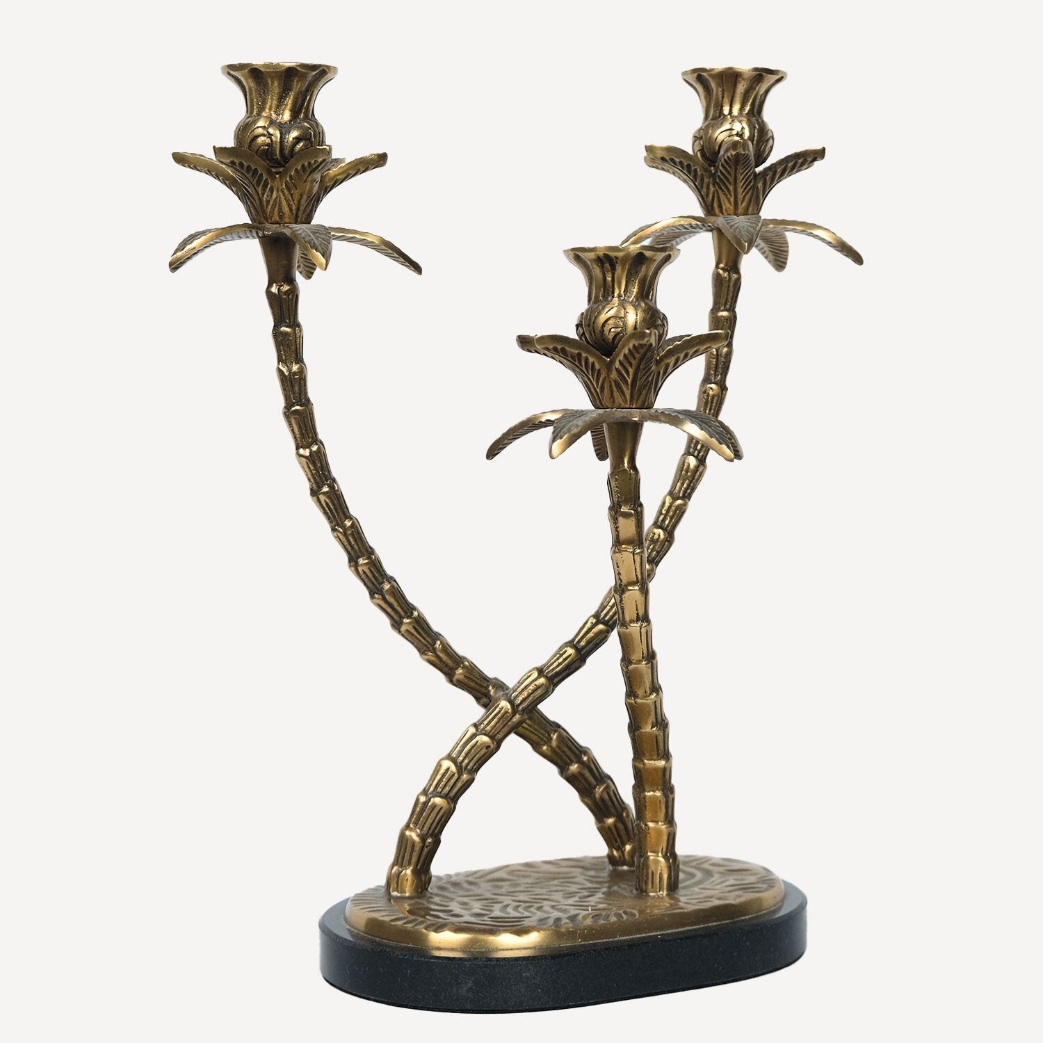 Palm Elegance Üç Kollu Şamdan