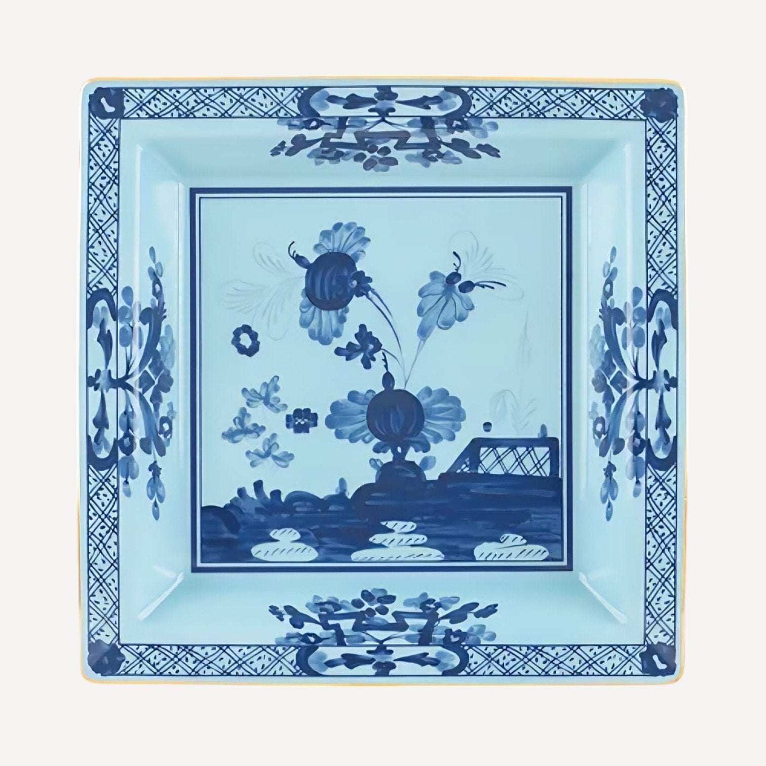 Azure Blossom Kare Porselen Tabak