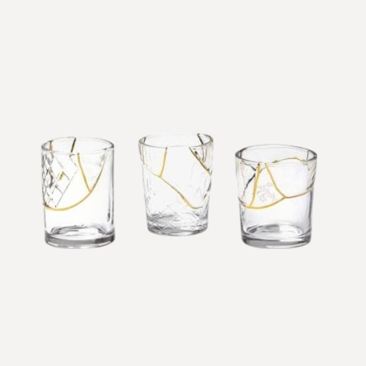 Kintsugi Desenli Cam Bardak Seti